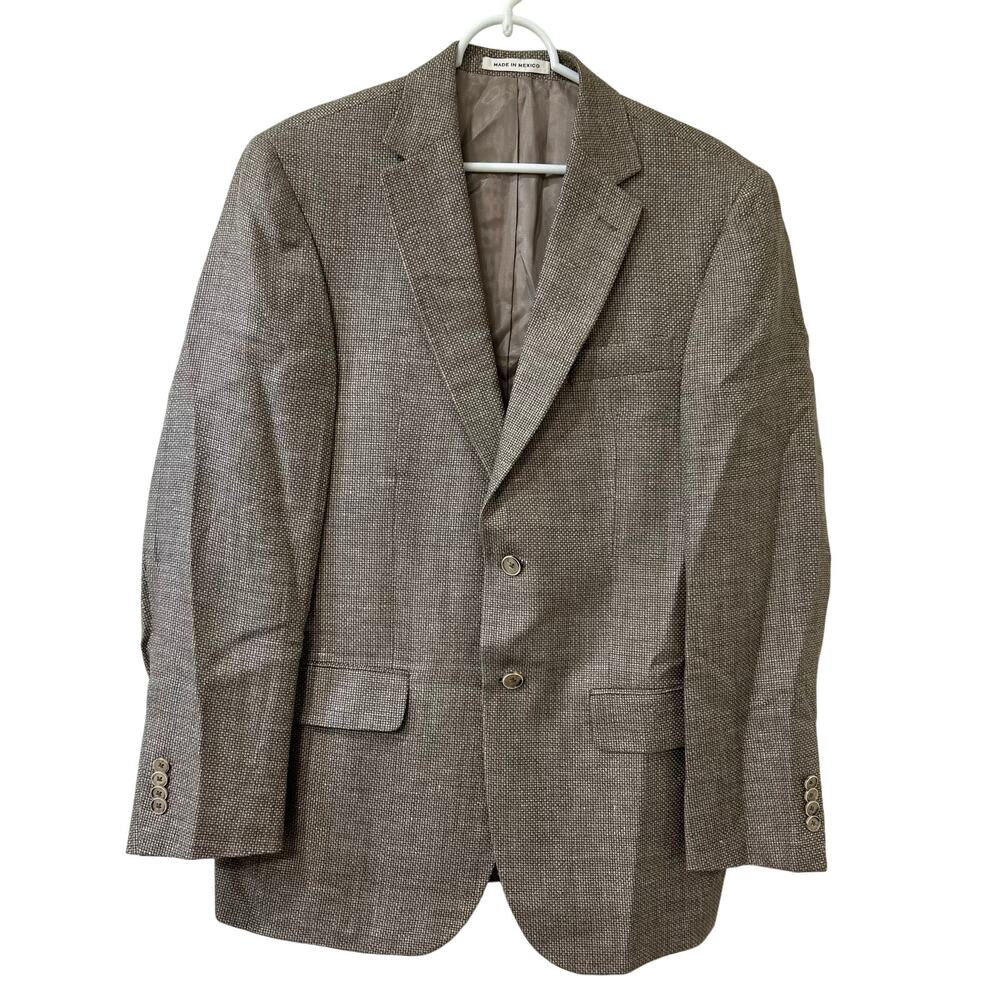 Joseph Abboud Rena Men’s Size 39R Tan Linen & Wool Blazer Suit Jacket Business